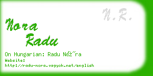 nora radu business card